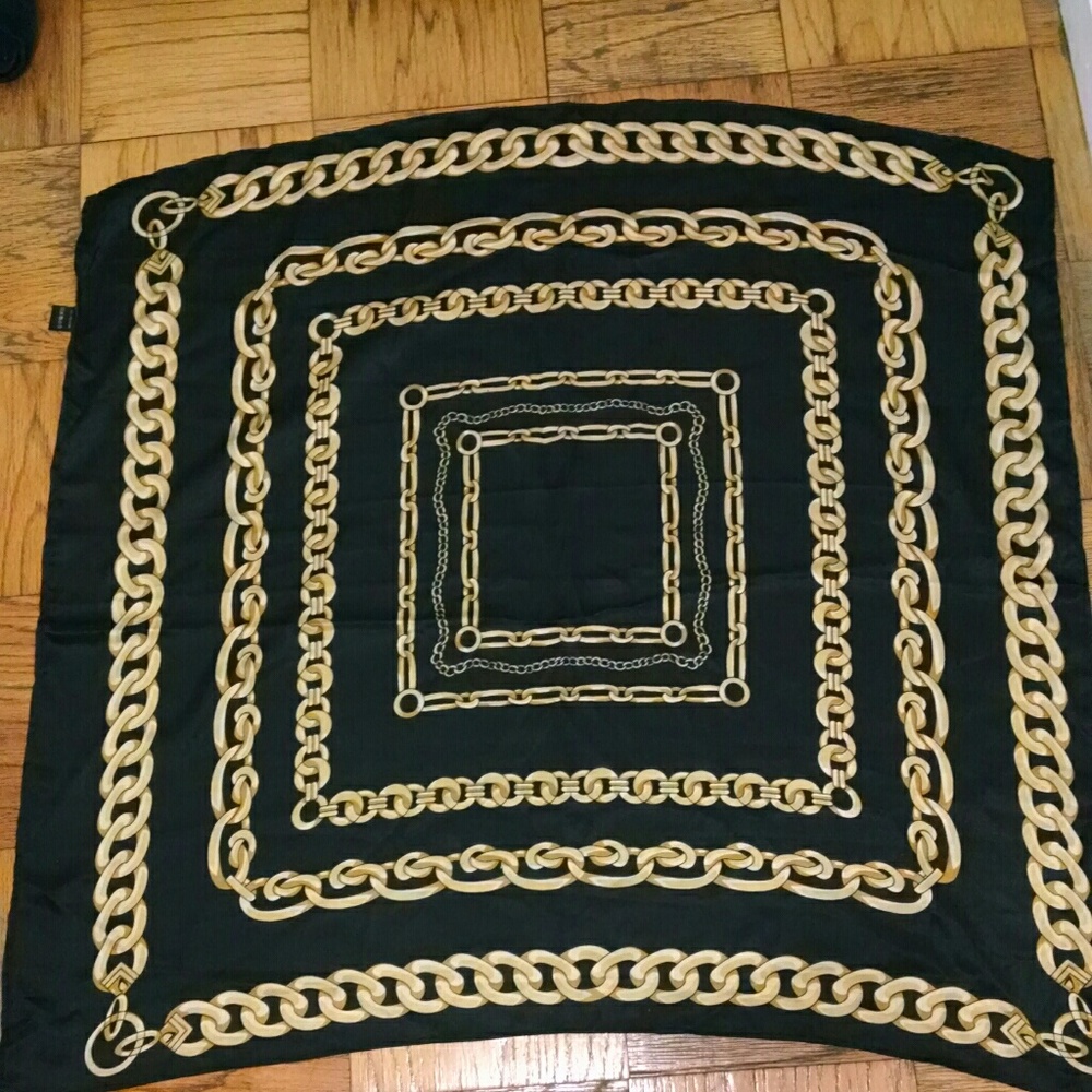 Therapy faux silk scarf, chain detail